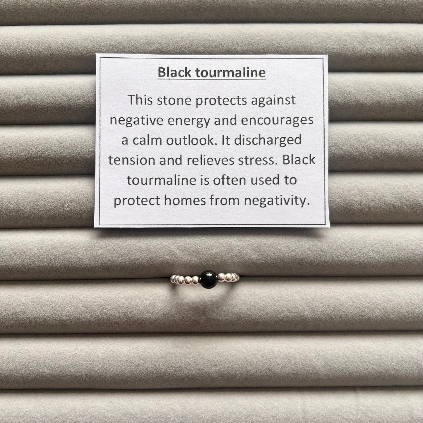 Black Tourmaline Sterling Silver Ring