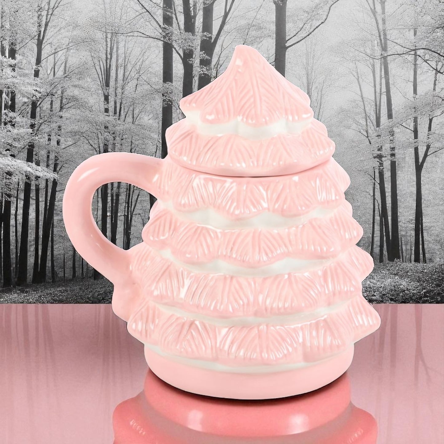 Pink Christmas Tree Mug