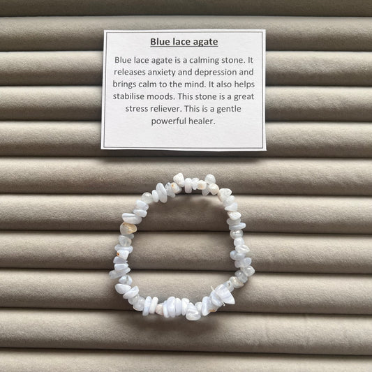 Blue Lace Agate Chip Bracelet