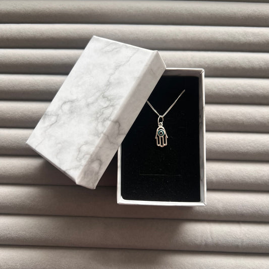 Sterling Silver Necklace - Hamsa Hand