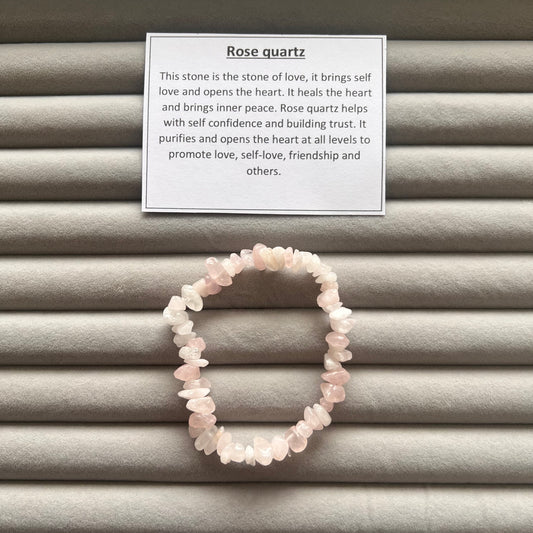Rose Quartz Chip Bracelet