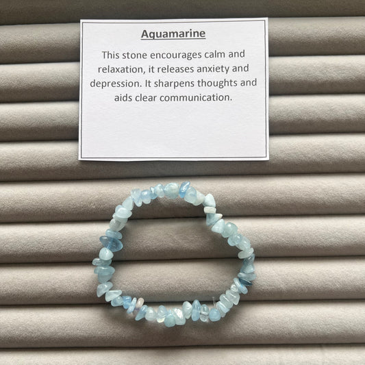 Aquamarine Chip Bracelet