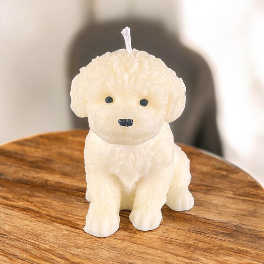 Beeswax Dog Pillar Candle