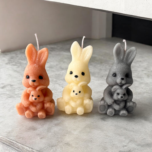 Bunny and Baby Beeswax Candle