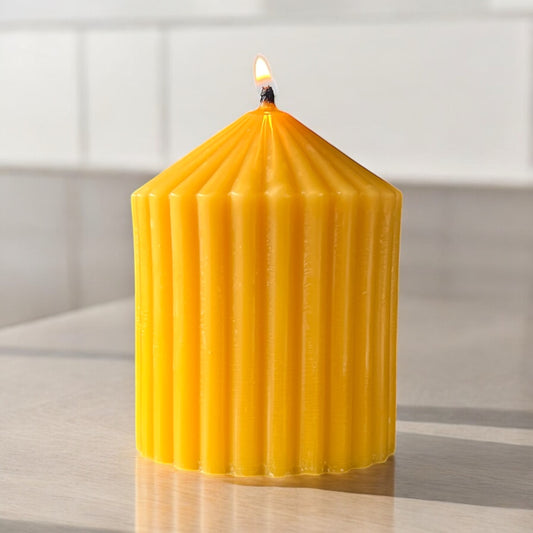 Yellow Beeswax Half Pillar Candle